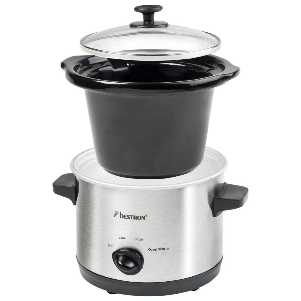 Bestron ASC150 Slowcooker 1.5L RVS/Zwart 2 Bestron ASC150 Slowcooker 1.5L RVS/Zwart - Afbeelding 2