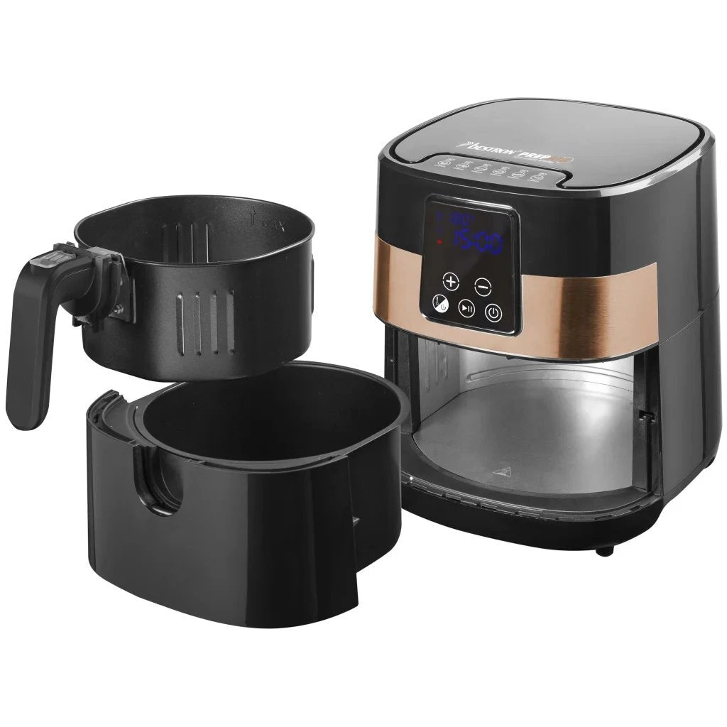 Bestron AAF7003DCO PrepAir Digitale Heteluchtfriteuse 4L 1300W Zwart/Koper 3 Bestron AAF7003DCO PrepAir Digitale Heteluchtfriteuse 4L 1300W Zwart/Koper - Afbeelding 3