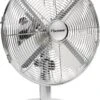 Bestron Tafelventilator DFT35CH Met Draaifunctie In Retrostijl, Hoogte: 43 Cm, ø 35 Cm, 35 W, Chroom