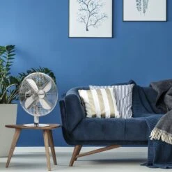 Bestron Tafelventilator DFT35CH Met Draaifunctie In Retrostijl, Hoogte: 43 Cm, ø 35 Cm, 35 W, Chroom -Bestron bestron tafelventilator dft35ch met draaifunctie in retrostijl hoogte 43 cm oe 35 cm 35 w chroom zilver 6