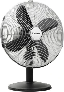 Bestron Tafelventilator Summer Breeze Met Draaifunctie In Retrostijl, Hoogte: 43 Cm, ø 35 Cm, 35 W, Zwart