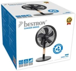 Bestron Tafelventilator Summer Breeze Mobiel Apparaat, Met Draaifunctie, Hoogte: 57 Cm, ø 35 Cm, Zwart/bruin -Bestron bestron tafelventilator summer breeze mobiel apparaat met draaifunctie hoogte 57 cm oe 35 cm zwart bruin zwart 2