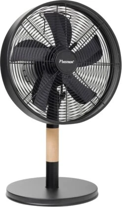 Bestron Tafelventilator Summer Breeze Mobiel Apparaat, Met Draaifunctie, Hoogte: 57 Cm, ø 35 Cm, Zwart/bruin
