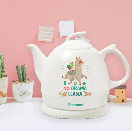 Bestron DTP800DL Lama Design Keramische Waterkoker 0.8L 1800 Watt Wit 3 Bestron DTP800DL Lama Design Keramische Waterkoker 0.8L 1800 Watt Wit - Afbeelding 3