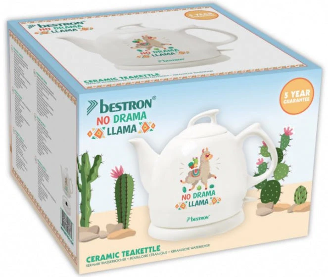 Bestron DTP800DL Lama Design Keramische Waterkoker 0.8L 1800 Watt Wit 4 Bestron DTP800DL Lama Design Keramische Waterkoker 0.8L 1800 Watt Wit - Afbeelding 4