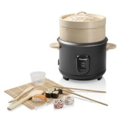 Bestron Rijstkoker Met Bamboe Stoom- En Sushiset ARC100BBS 1 L Zwart -Bestron image 13 443329