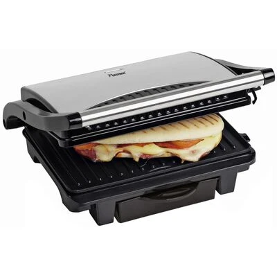 Bestron Panini Grill ASW113S 1000 W Zilver 2 Bestron Panini Grill ASW113S 1000 W Zilver - Afbeelding 2
