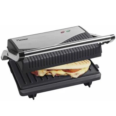 Bestron Panini Grill 750 W Zilver En Zwart Roestvrij Staal APG150 3 Bestron Panini Grill 750 W Zilver En Zwart Roestvrij Staal APG150 - Afbeelding 3
