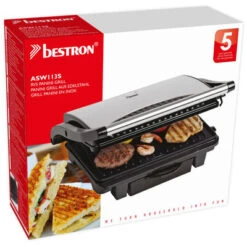 Bestron Panini Grill ASW113S 1000 W Zilver 9 Bestron Panini Grill ASW113S 1000 W Zilver -Bestron image 5 403389