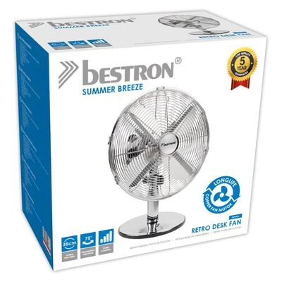 Bestron Tafelventilator DFT35CH Retro 35 Cm Chroom 5 Bestron Tafelventilator DFT35CH Retro 35 Cm Chroom - Afbeelding 5