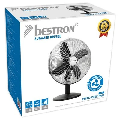 Bestron Tafelventilator DFT35Z Retro 35 W 35 Cm Zwart 6 Bestron Tafelventilator DFT35Z Retro 35 W 35 Cm Zwart - Afbeelding 6