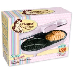 Bestron Wafelijzer Hartvormig Dubbel ADWM1000P 1000 W Roze -Bestron image 7 433661