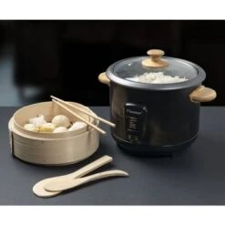 Bestron Rijstkoker Met Bamboe Stoom- En Sushiset ARC100BBS 1 L Zwart -Bestron image 7 443329