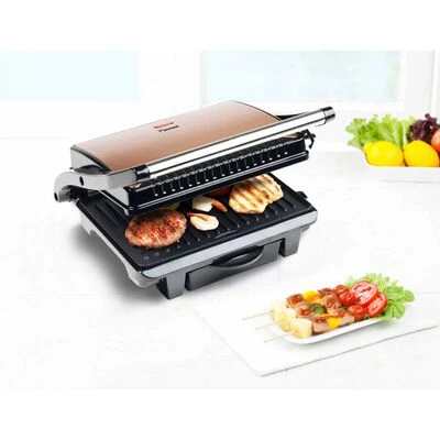 Bestron Panini Grill ASW113CO 1000 W Zwart En Koperkleurig 8 Bestron Panini Grill ASW113CO 1000 W Zwart En Koperkleurig - Afbeelding 8